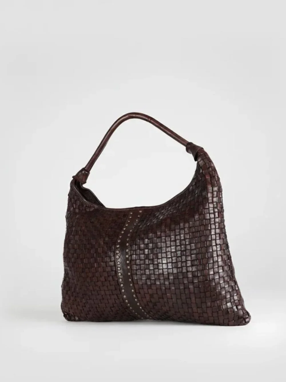 Artisan Woven Leather Hobo Bag